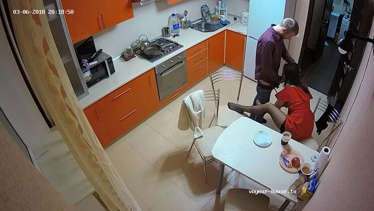 The Hottest Amateur Couple Has Quick Hard Action after dinner in the kitchen