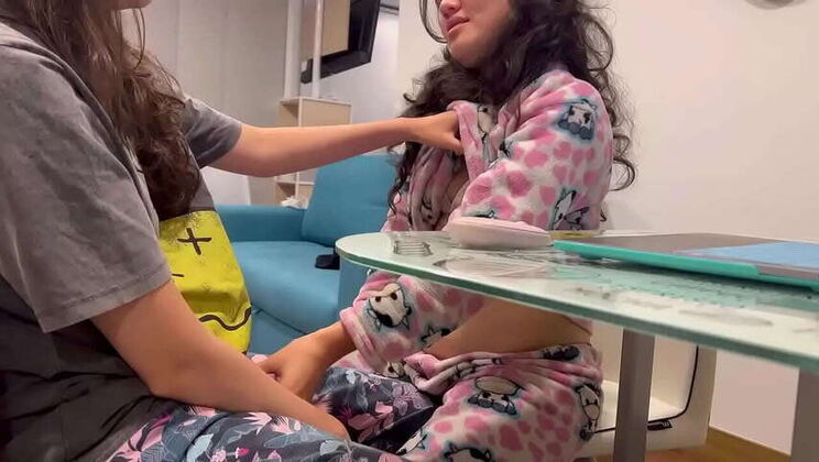 Scarlett & Chanel: Lesbian Friends Finger Each Other at Home