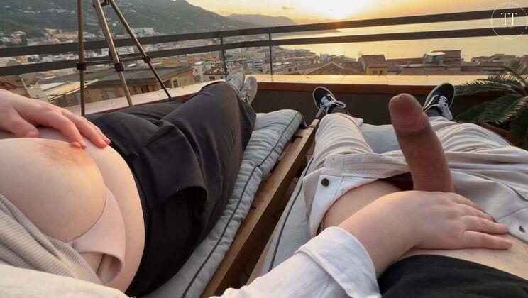 Hot stepmom gives public handjob with bay view - TheTemptingTwosome