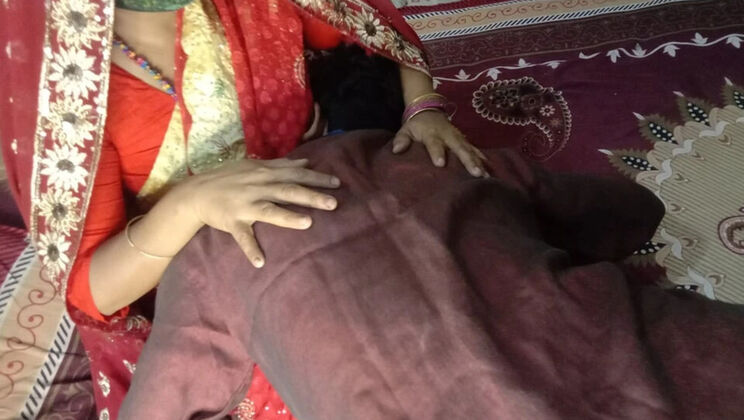 Desi Newly Married Wife First Night Threesome - Husband's Father Fucks Her Doggystyle & Blowjob