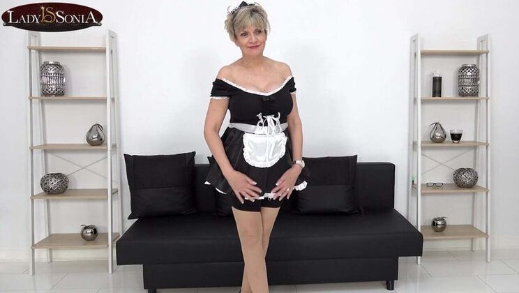 Busty French Maid Lady Sonia JOI Live Stream - Wank Help