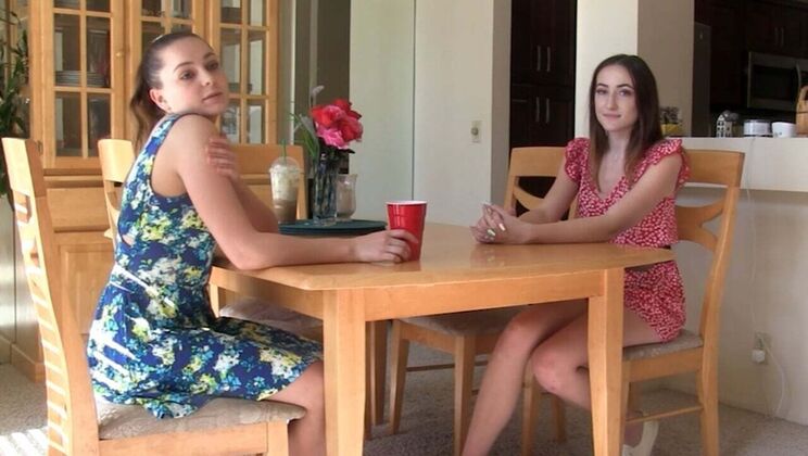 Hot Lesbian Teens Play Strip Dice Game - Aften Opal & Everly Haze Eat Pussy
