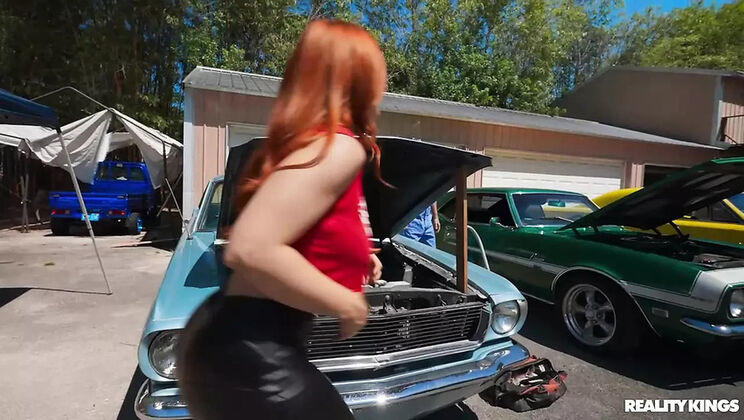 Muscle Car Sex with Mick Blue & Sinatra Monroe - Big Tits, Blowjob & Cumshot