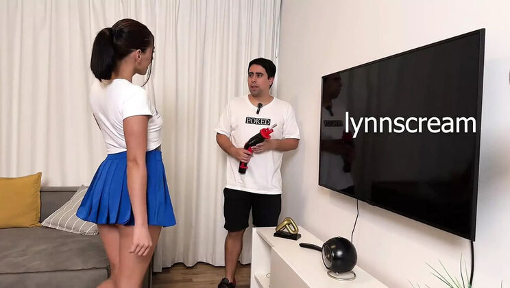 Repairman Fucks Teen Lynn Scream Hard with Machine - Squirting Orgasm & Pussy Drilling!