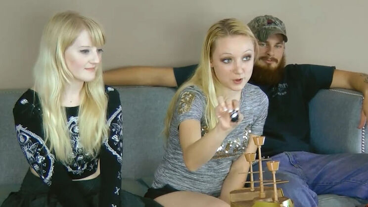 Blonde Teens Krystal & Anneliese in Hot Strip Game - Pirate Showdown & Pussy Eating
