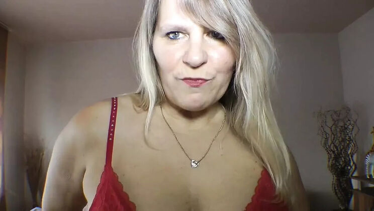 Hot Blonde SweetSusi Pissing in Fishnets - Dirty Talk & Lip Makeup