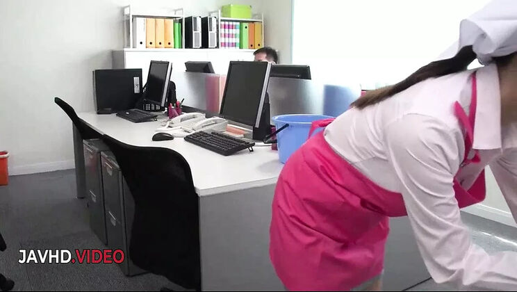 Chihiro Akino Gives Intense Blowjob & Takes Thick Creampie from Office Friends - Hardcore JAV