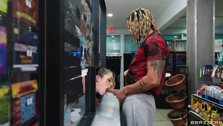 Bodega Babe Ashley Alexander Threesome Blowjob and Cumshot