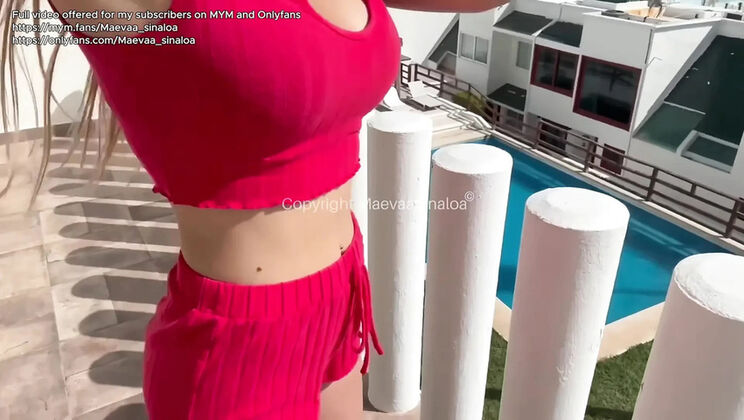 French amateur Maevaa Sinaloa gets her tight pussy filled with cum in Airbnb - creampie and big tits action